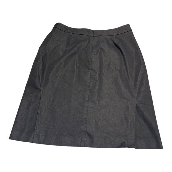 New York & Company A-Line Skirt Women's 6 Black Cotton Stretch Pockets Back Zip - Picture 2 of 7